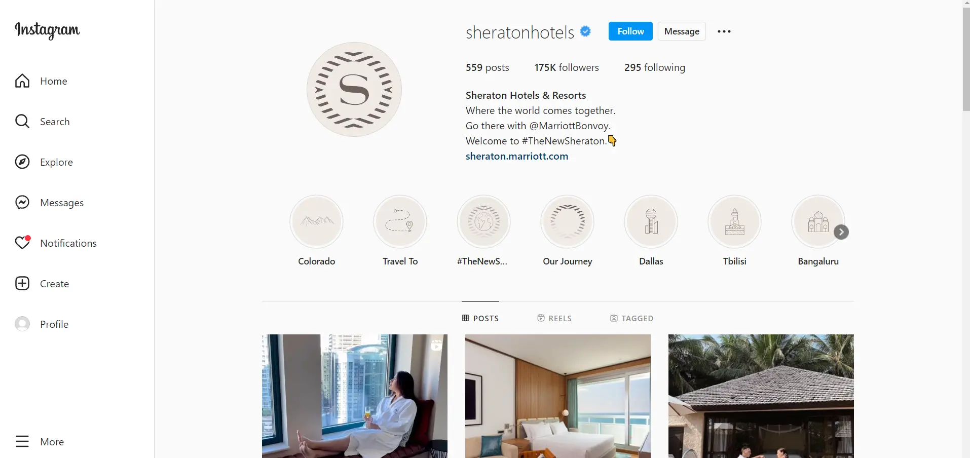 Sheraton Hotels Instagram Page